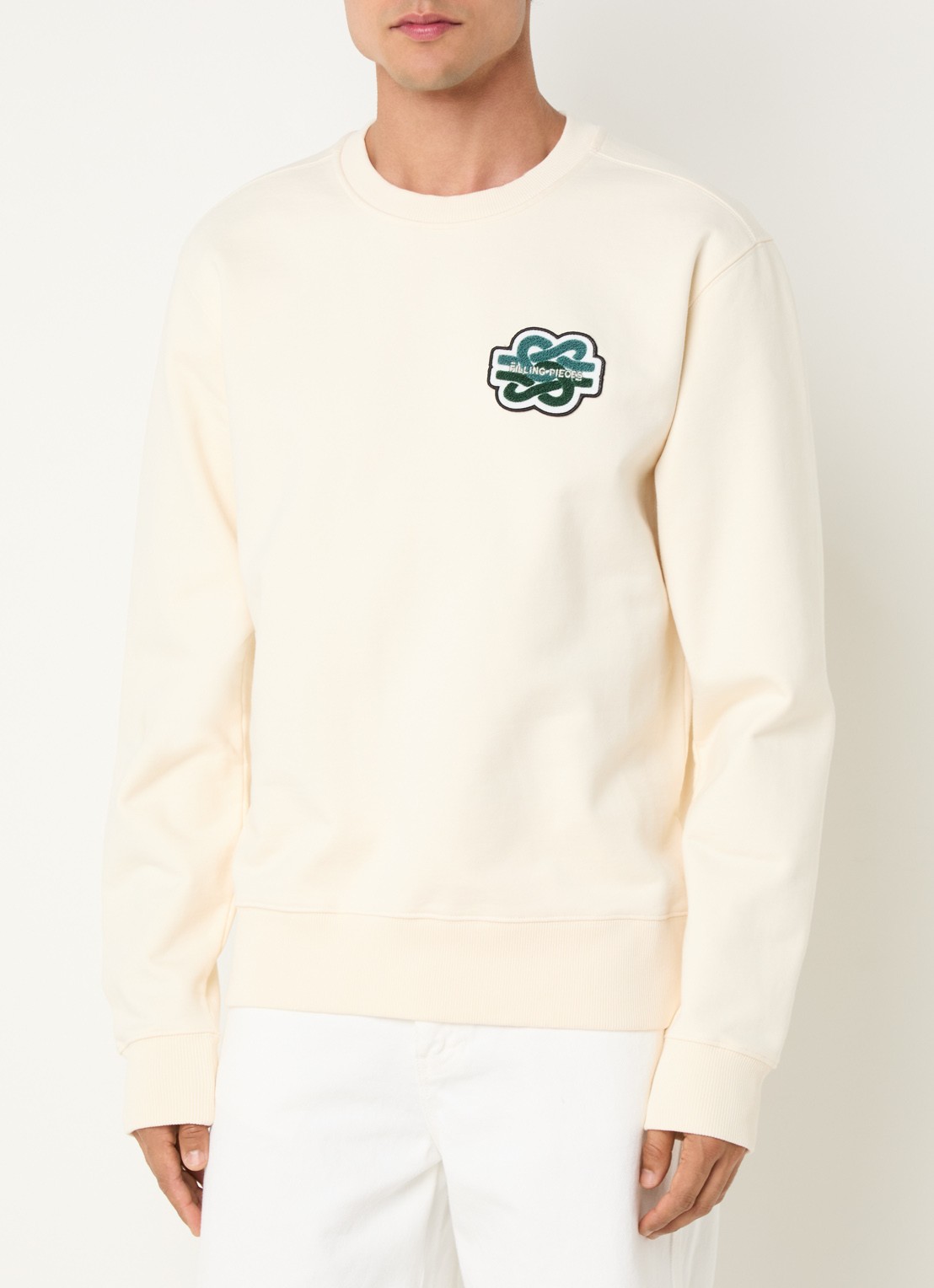 Filling Pieces Gowtu sweater van  katoen met logo - detail 4 creme