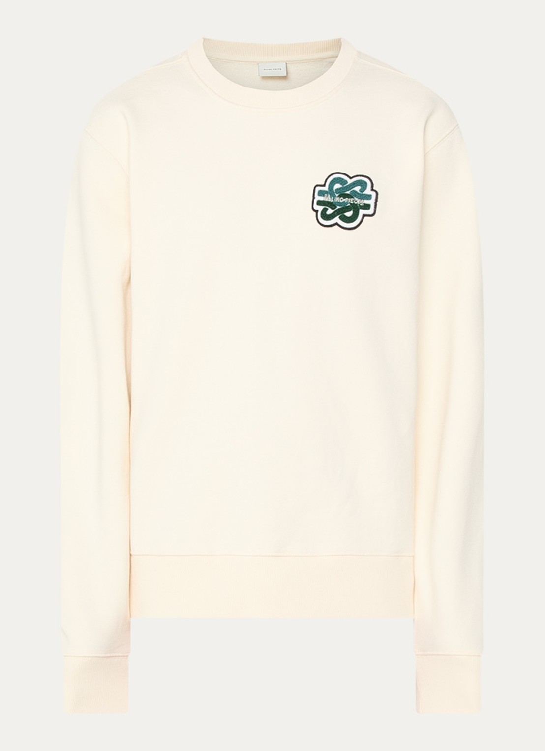 Filling Pieces Gowtu sweater van  katoen met logo - voorkant creme