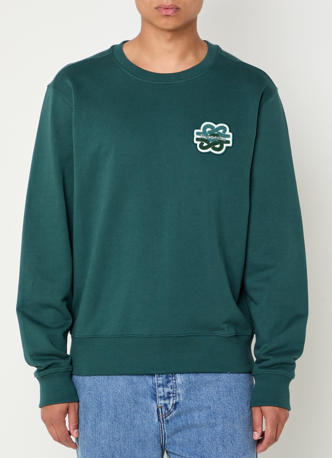 Filling Pieces Gowtu sweater van  katoen met logo - detail 4 donkergroen