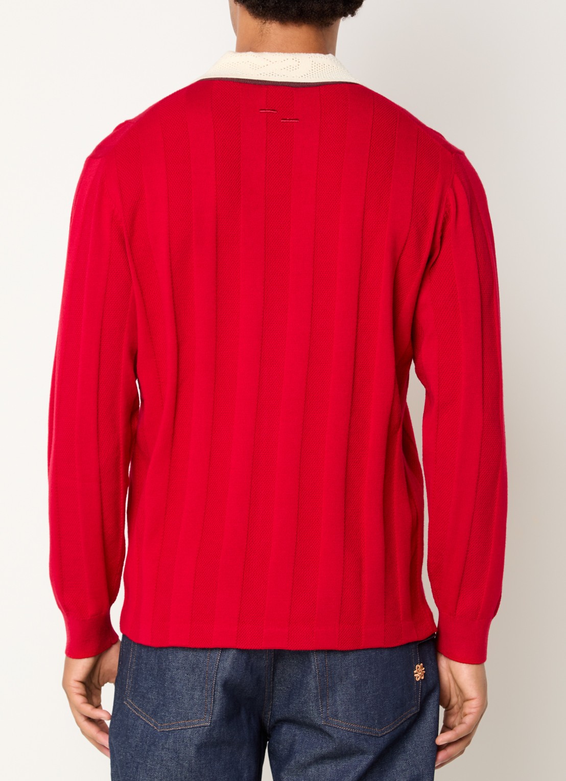 Filling Pieces Grofgebreide pullover met logo - achterkant 2 rood
