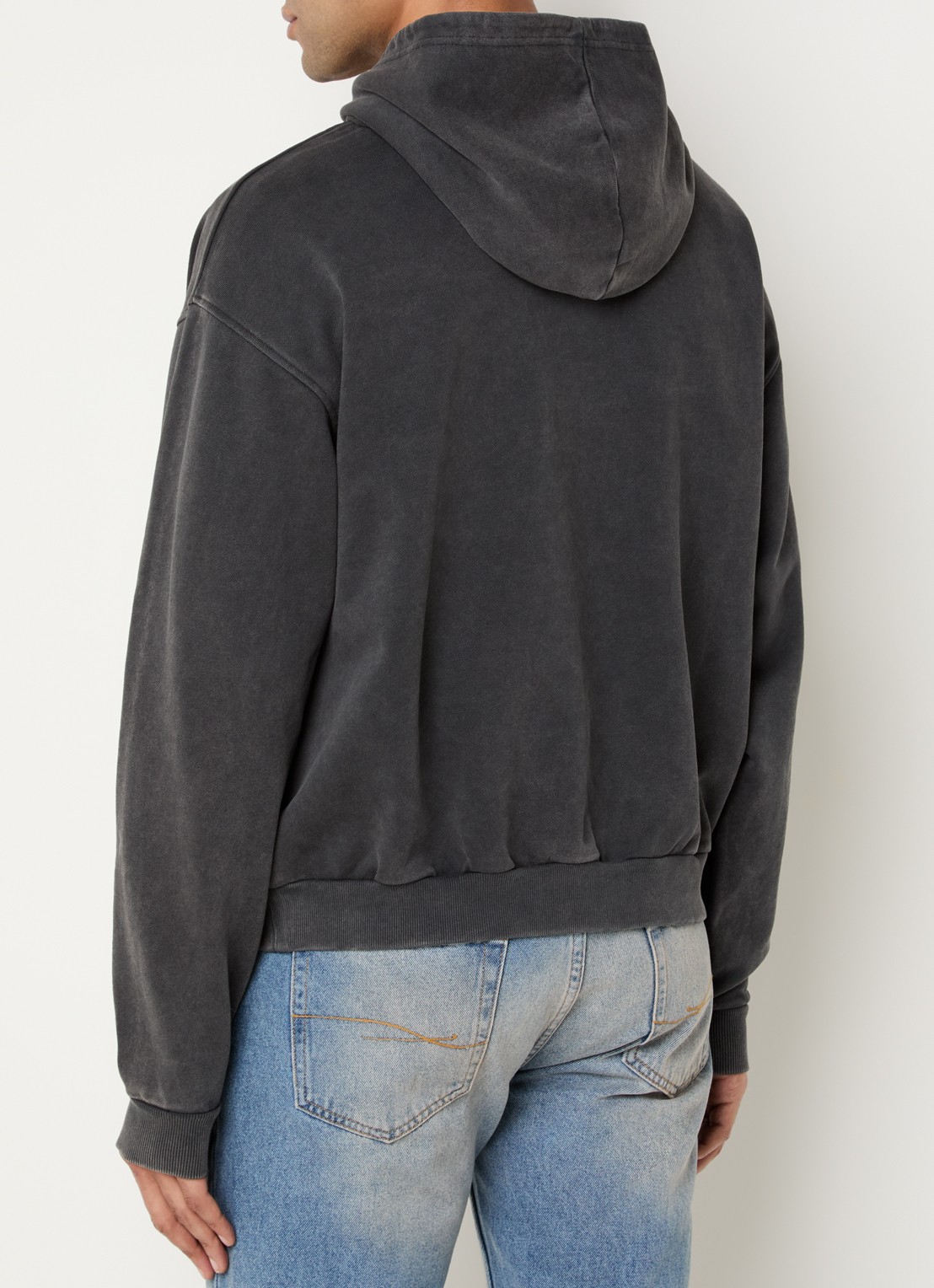 Filling Pieces Hoodie met logoborduring - achterkant antraciet