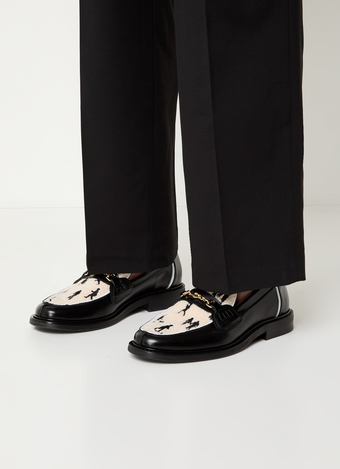 Filling Pieces Human Black loafer van leer - voorkant 2 zwart