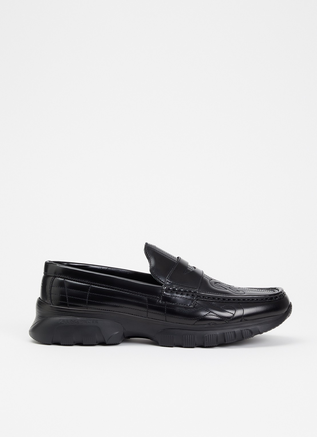Filling Pieces Hybrid loafer van leer - voorkant 2 zwart