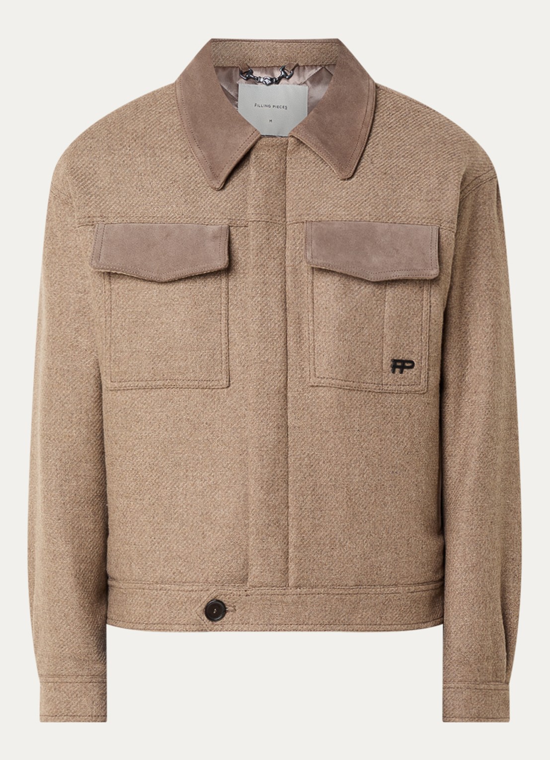 Filling Pieces Jack in wolblend met borst- en steekzakken - voorkant zand