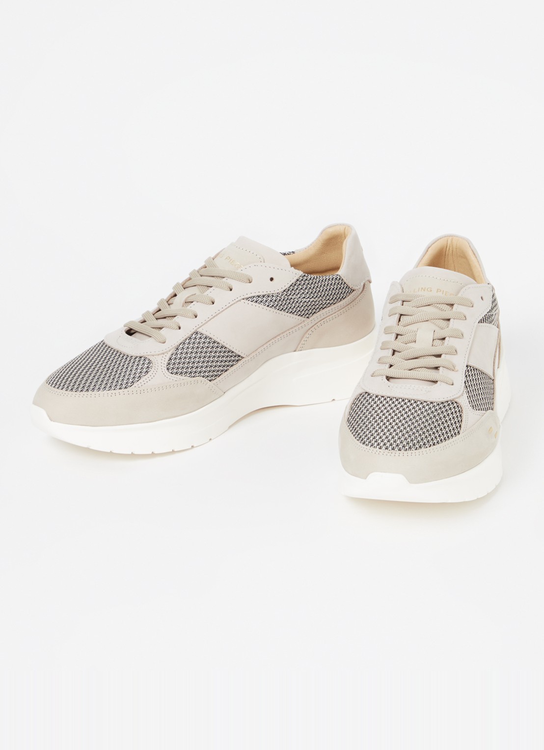 Filling Pieces Jet Runner sneaker van mesh met nubuck details - detail 4 lichtgrijs
