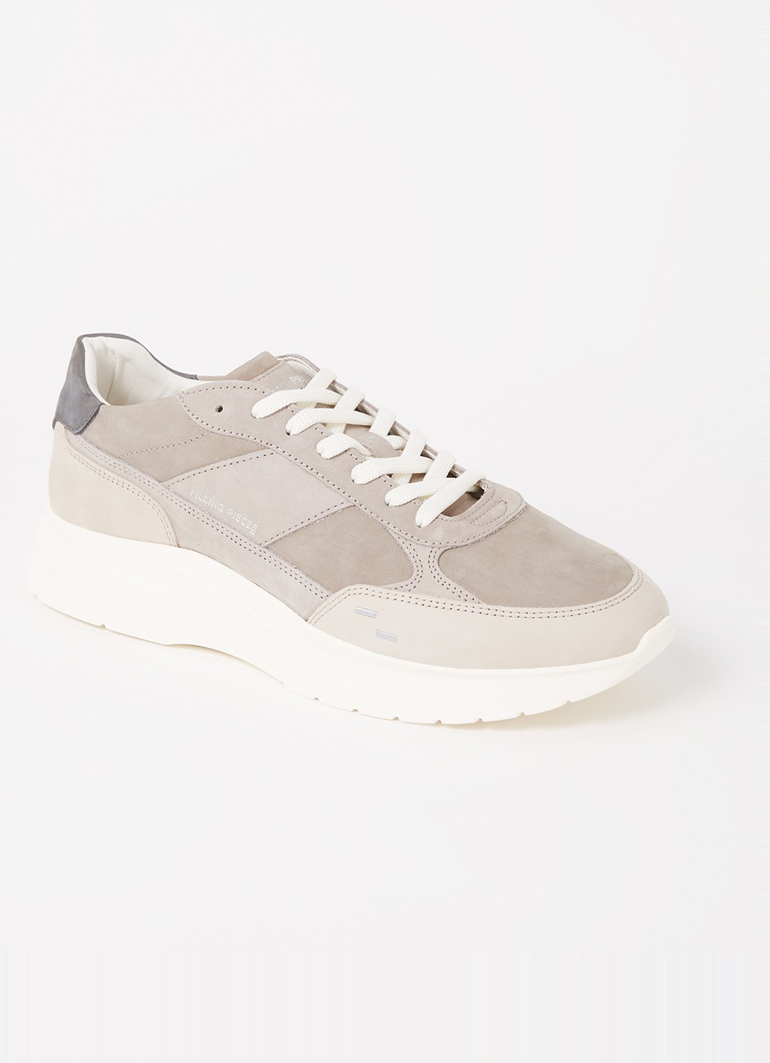Filling Pieces Jet Runner sneaker van nubuck - voorkant lichtgrijs