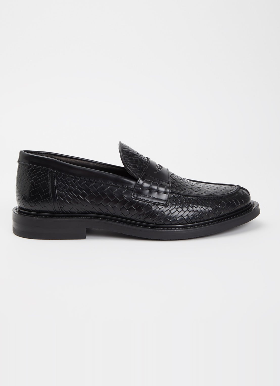 Filling Pieces Loafer van lakleer met gevlochten detail - voorkant 5 zwart