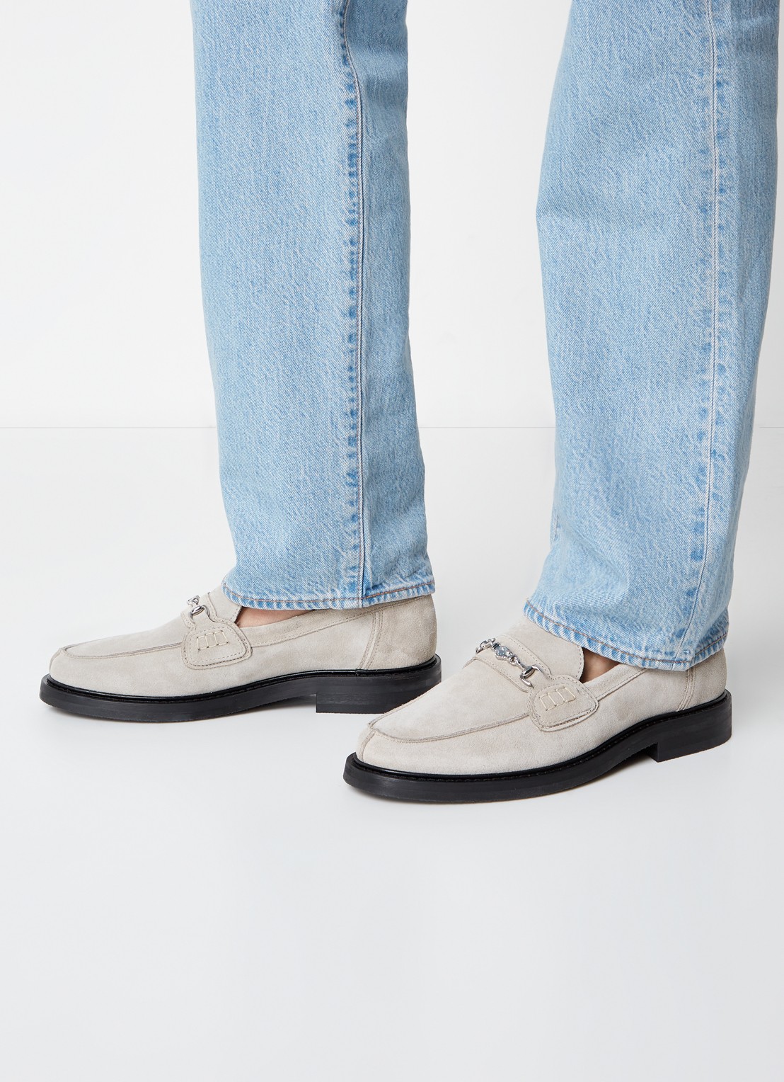Filling Pieces Loafer van suède  - voorkant 2 taupe