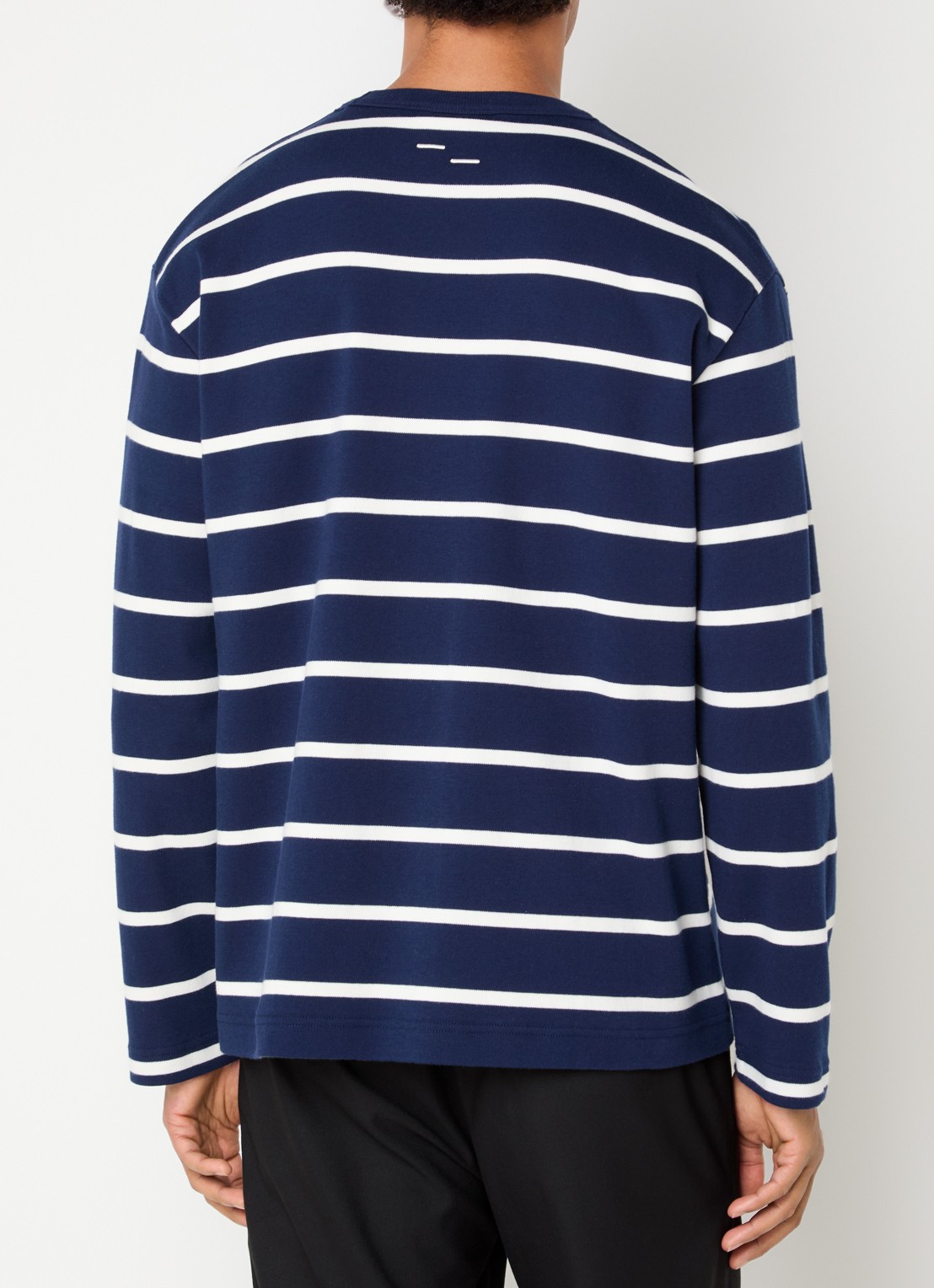 Filling Pieces Long sleeve met logo en streepprint - achterkant 2 donkerblauw