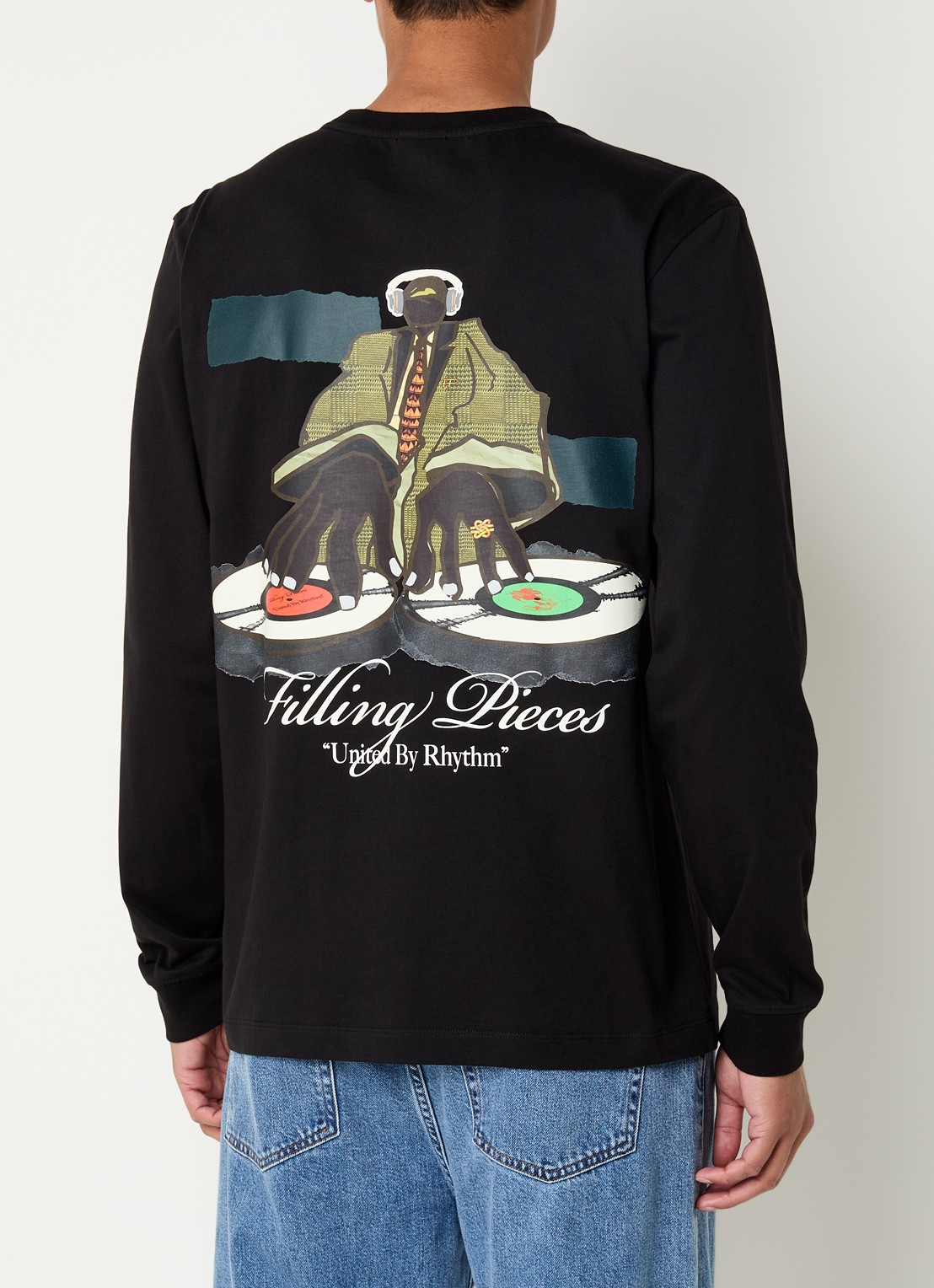 Filling Pieces Longsleeve met logo- en backprint - detail 2 zwart