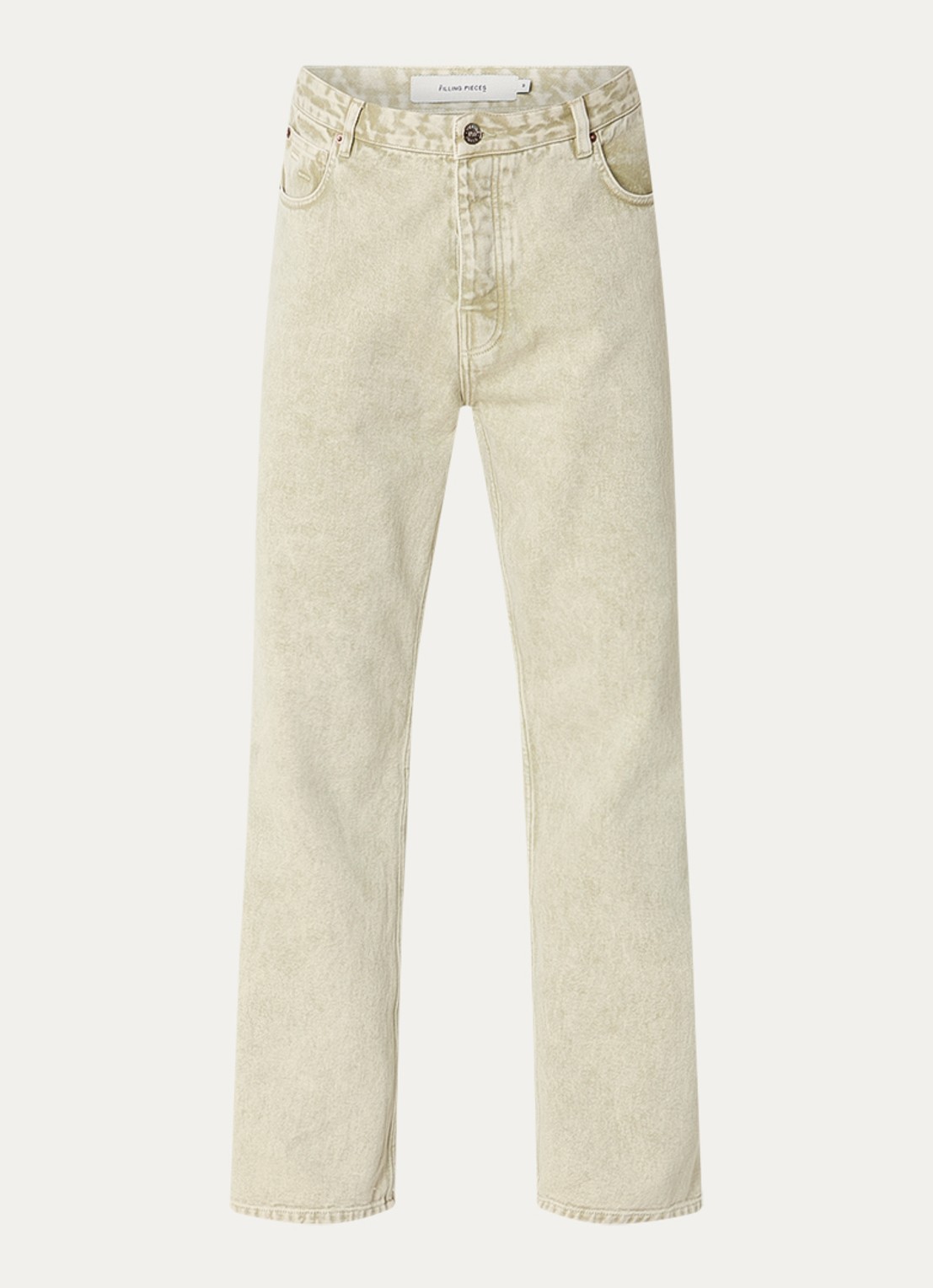 Filling Pieces Loose fit jeans met gekleurde wassing en steekzakken - voorkant 4 lindegroen