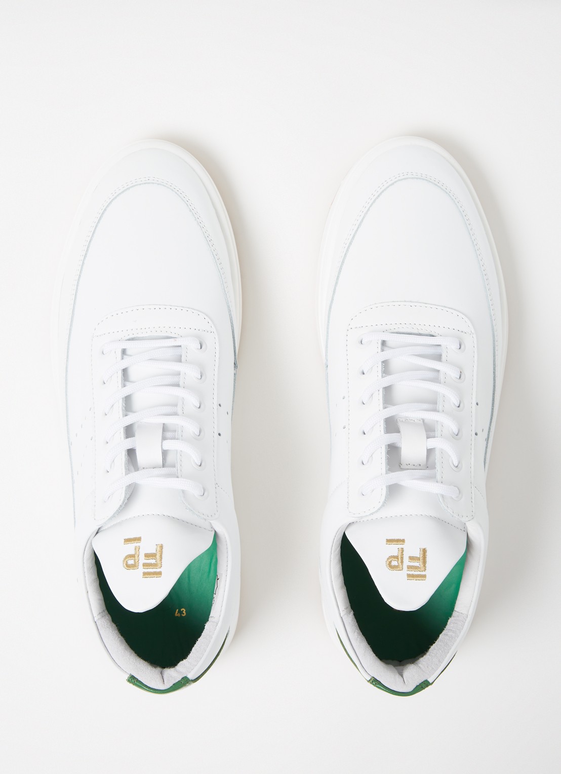 Filling Pieces Low Top Bianco sneaker van leer - detail 5 wit