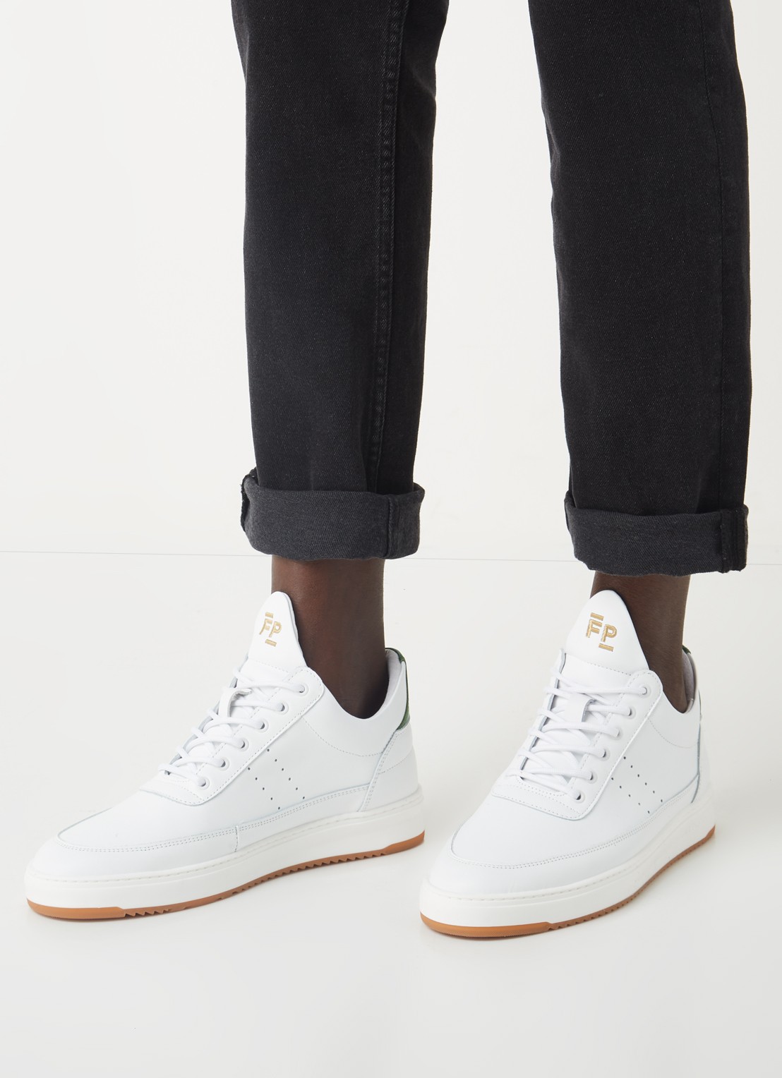 Filling Pieces Low Top Bianco sneaker van leer - voorkant 2 wit