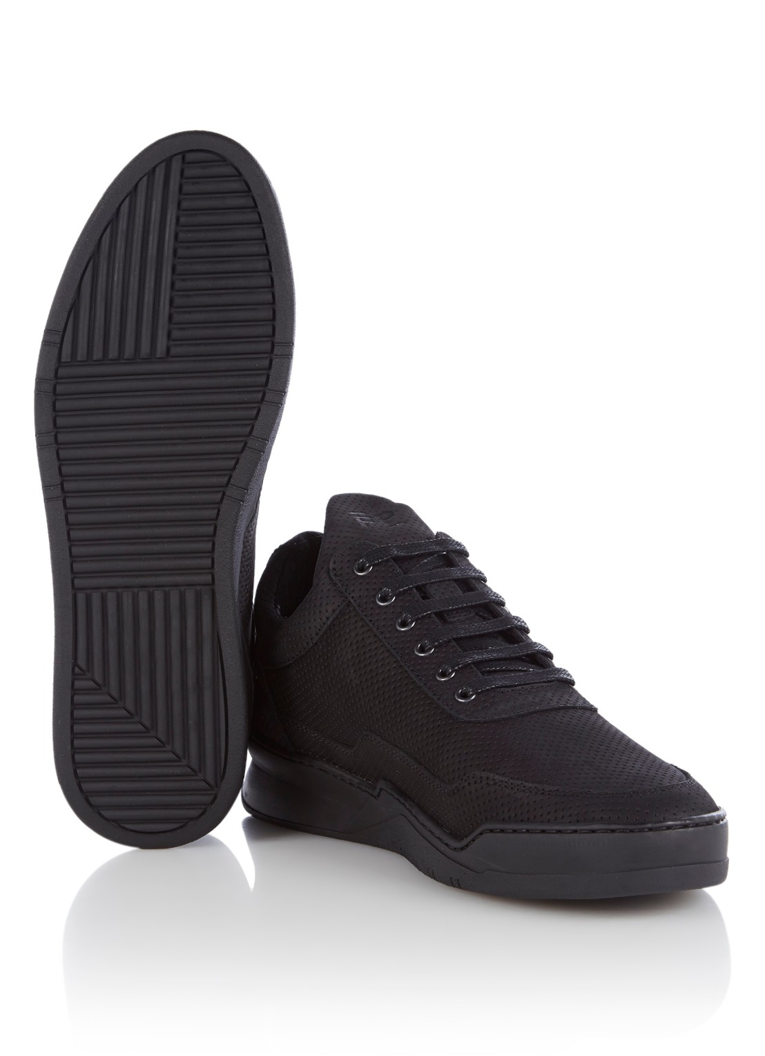 Filling Pieces Low Top Ghost Microlane sneaker van nubuck - detail 3 zwart