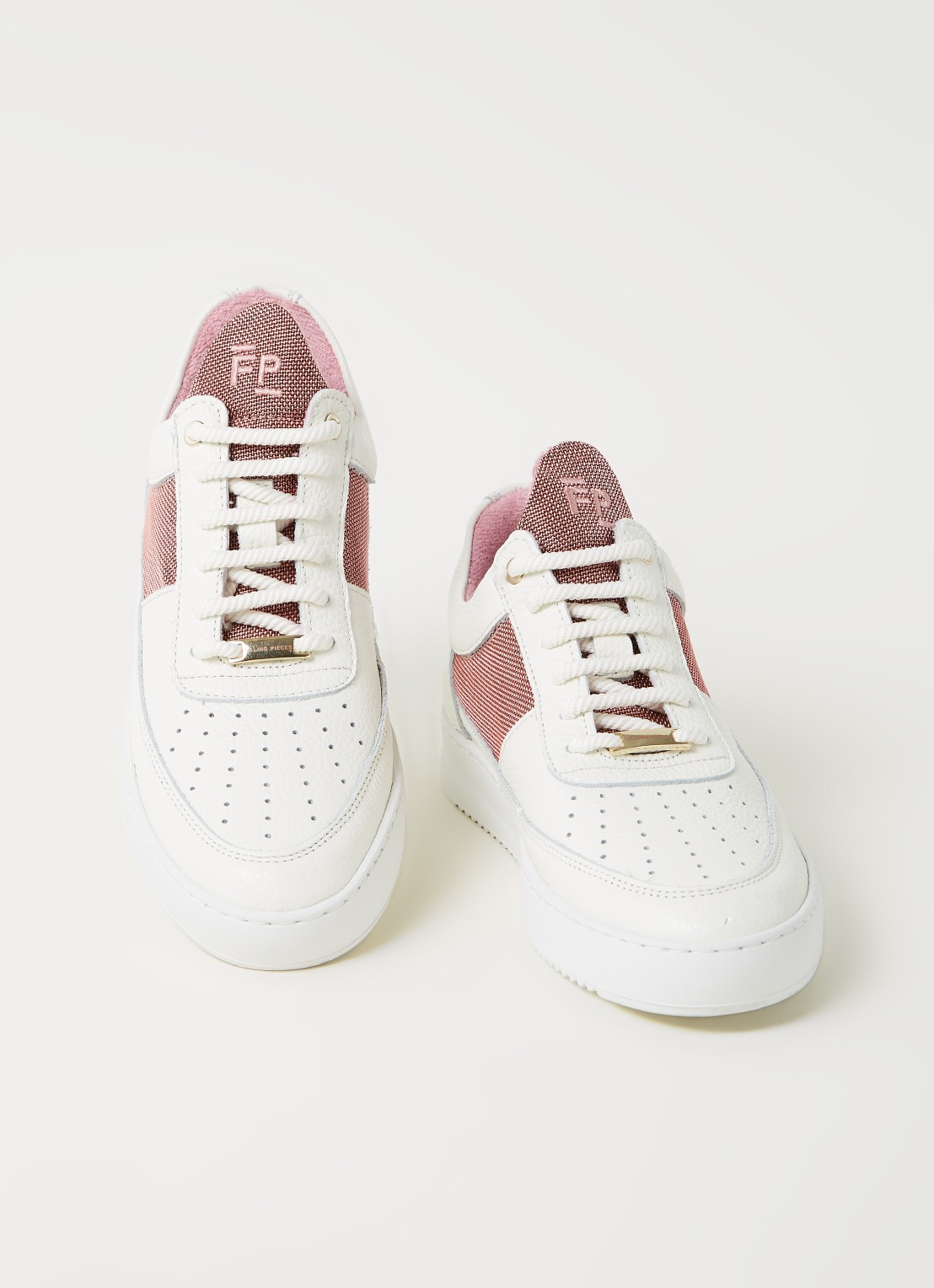 Filling Pieces Low Top Ripple sneaker met leren details - detail 3 roze