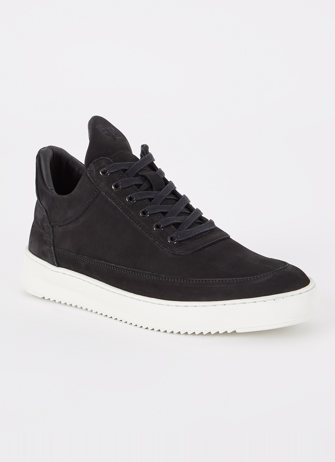 Filling Pieces Low Top Ripple sneaker van nubuck  - voorkant 2 zwart
