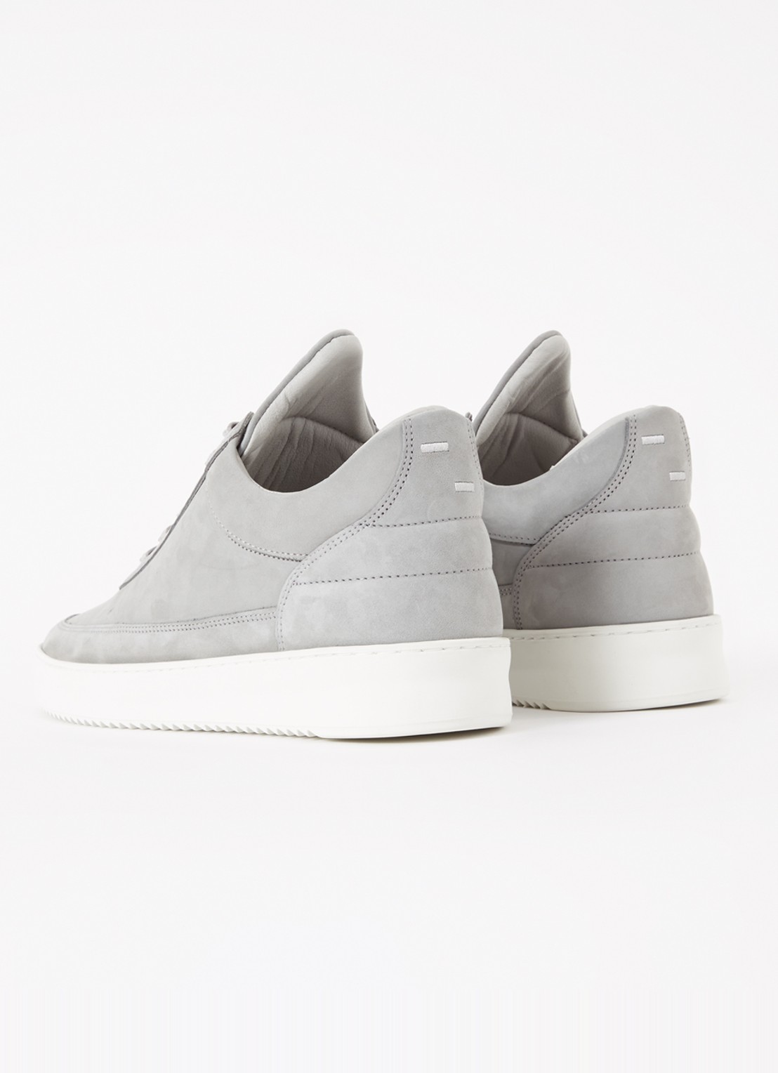 Filling Pieces Low Top sneaker van nubuck  - achterkant 6 lichtgrijs