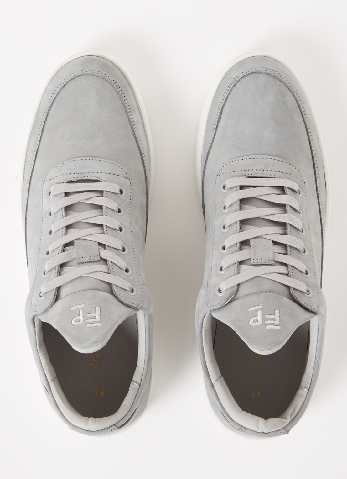 Filling Pieces Low Top sneaker van nubuck  - detail 2 lichtgrijs
