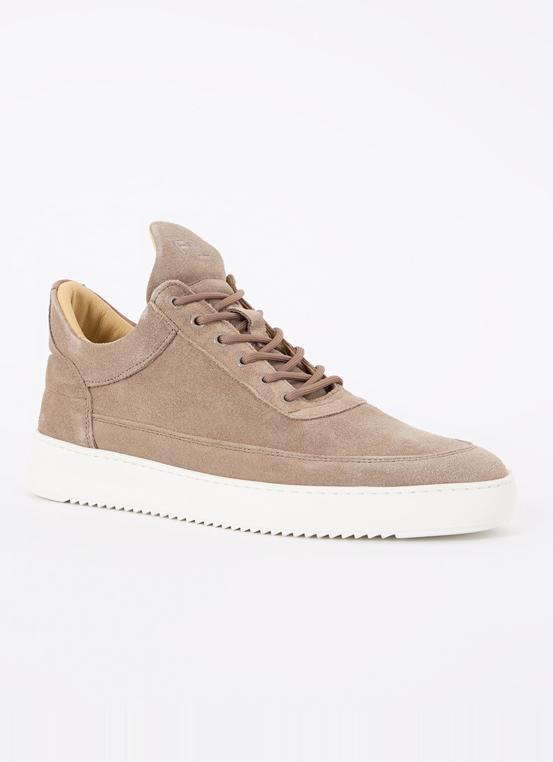 Filling Pieces Low Top sneaker van suède  - voorkant 6 zand