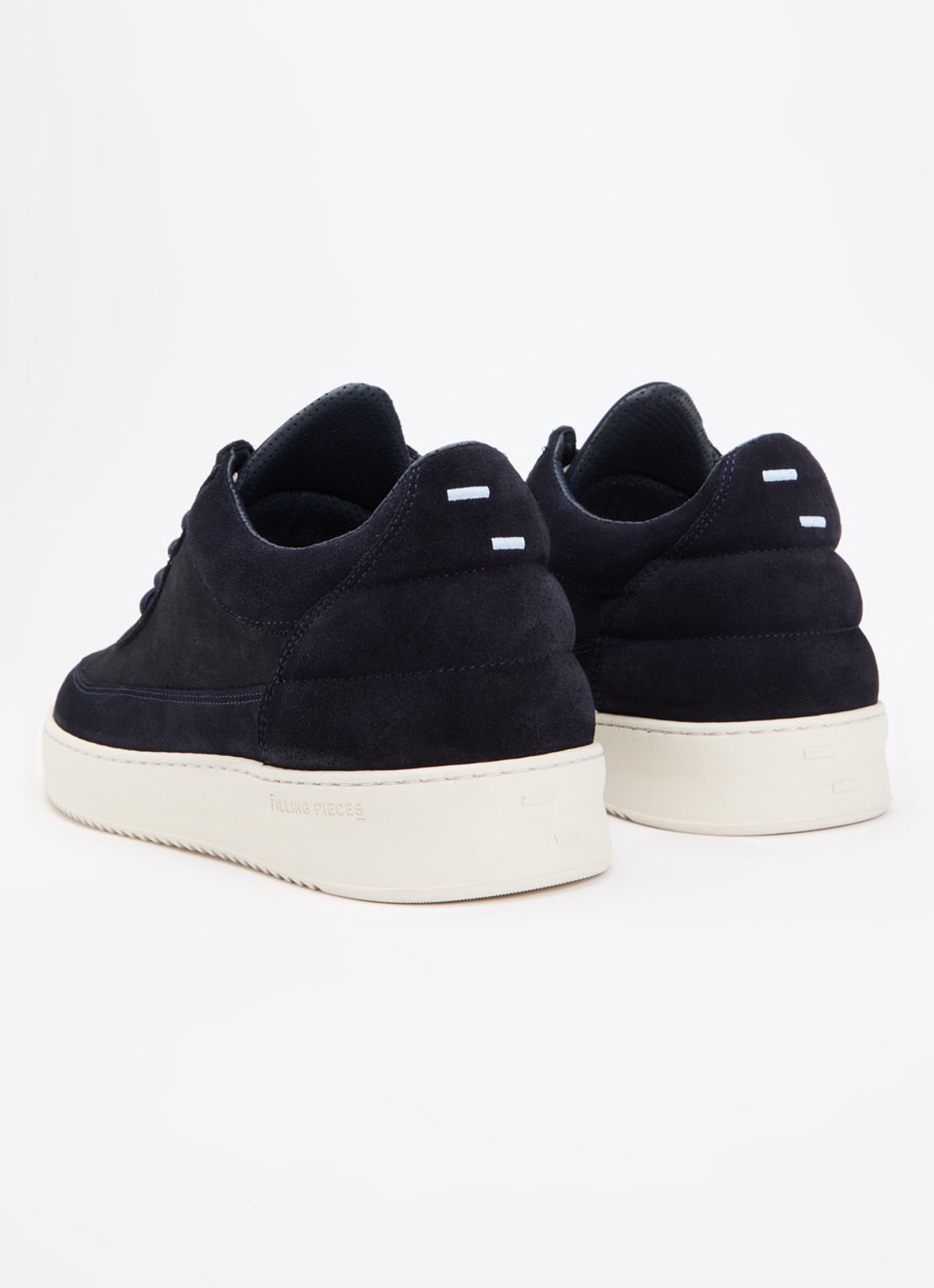 Filling Pieces Low Top sneaker van suède - achterkant 5 donkerblauw