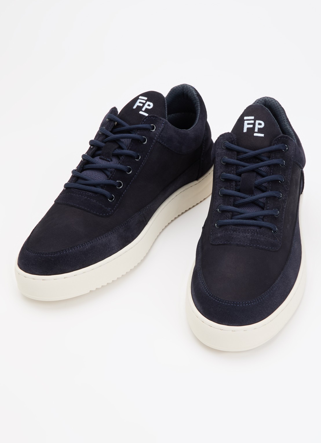 Filling Pieces Low Top sneaker van suède - detail 2 donkerblauw