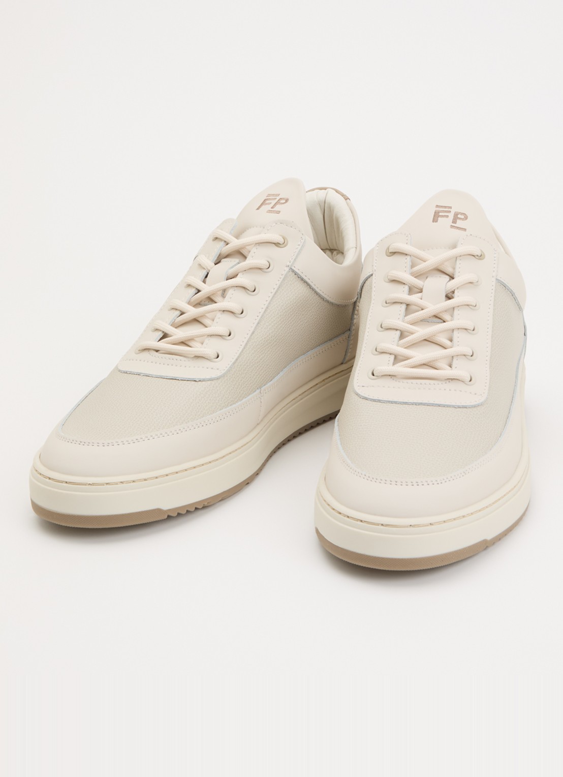 Filling Pieces Low Top Tech Cumbs sneaker van leer - detail 3 creme