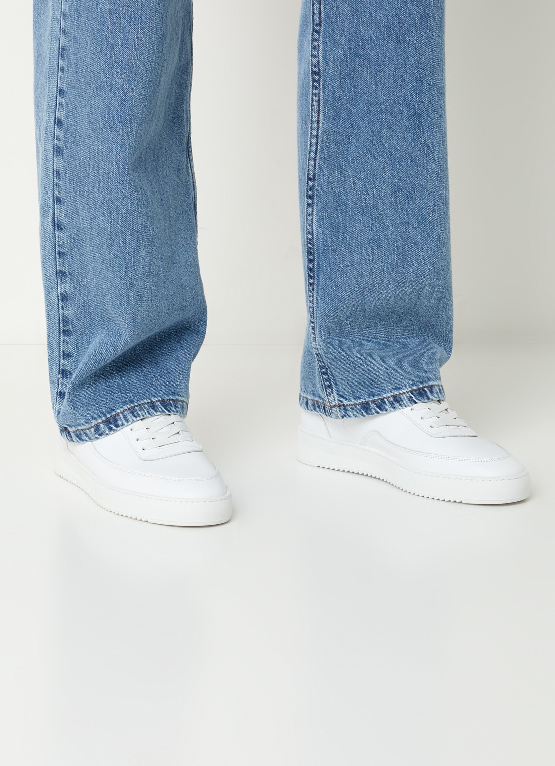 Filling Pieces Mondo 2.0 Ripple sneaker van leer - voorkant 3 wit