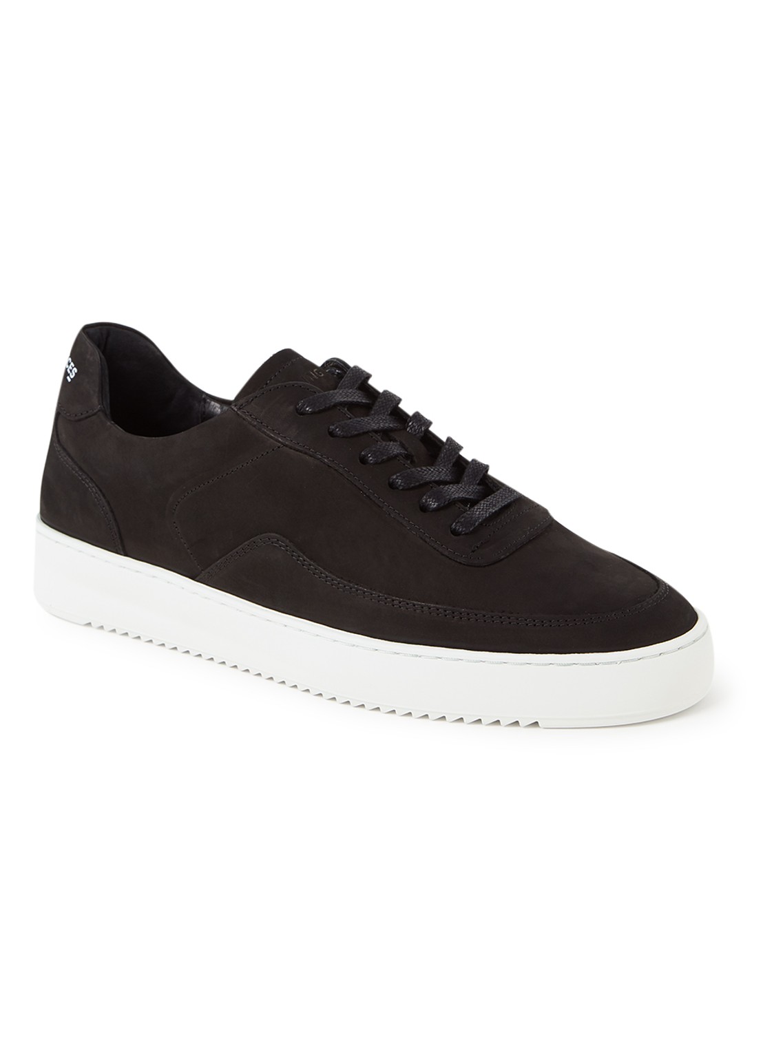 Filling Pieces Mondo 2.0 Ripple sneaker van nubuck - voorkant zwart