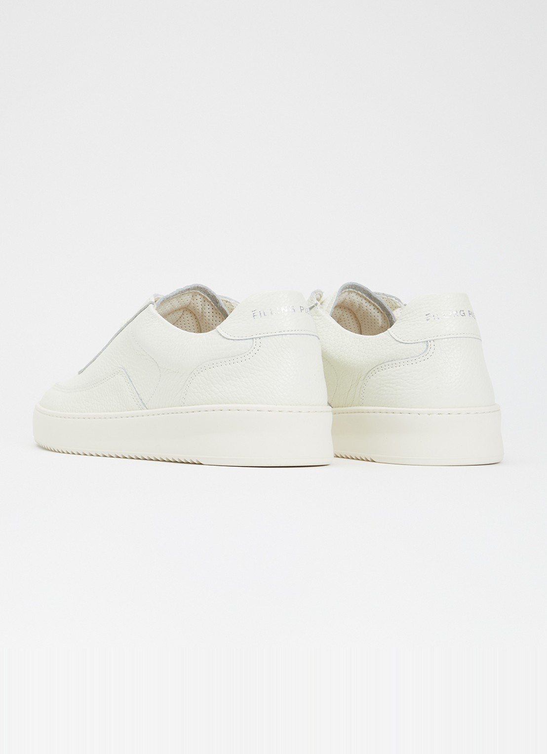 Filling Pieces Mondo Grain sneaker van leer - achterkant 4 gebroken wit