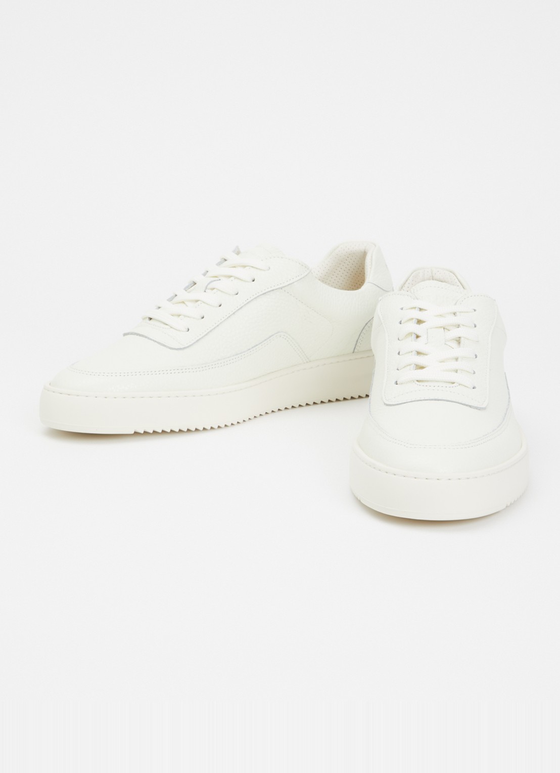 Filling Pieces Mondo Grain sneaker van leer - detail gebroken wit