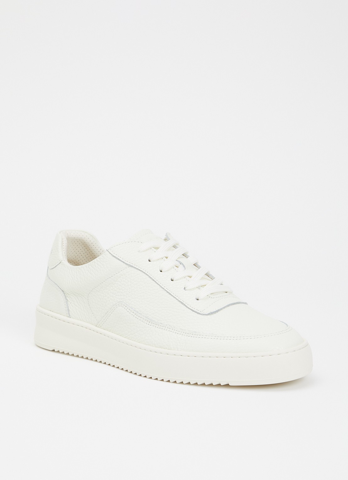 Filling Pieces Mondo Grain sneaker van leer - voorkant 5 gebroken wit