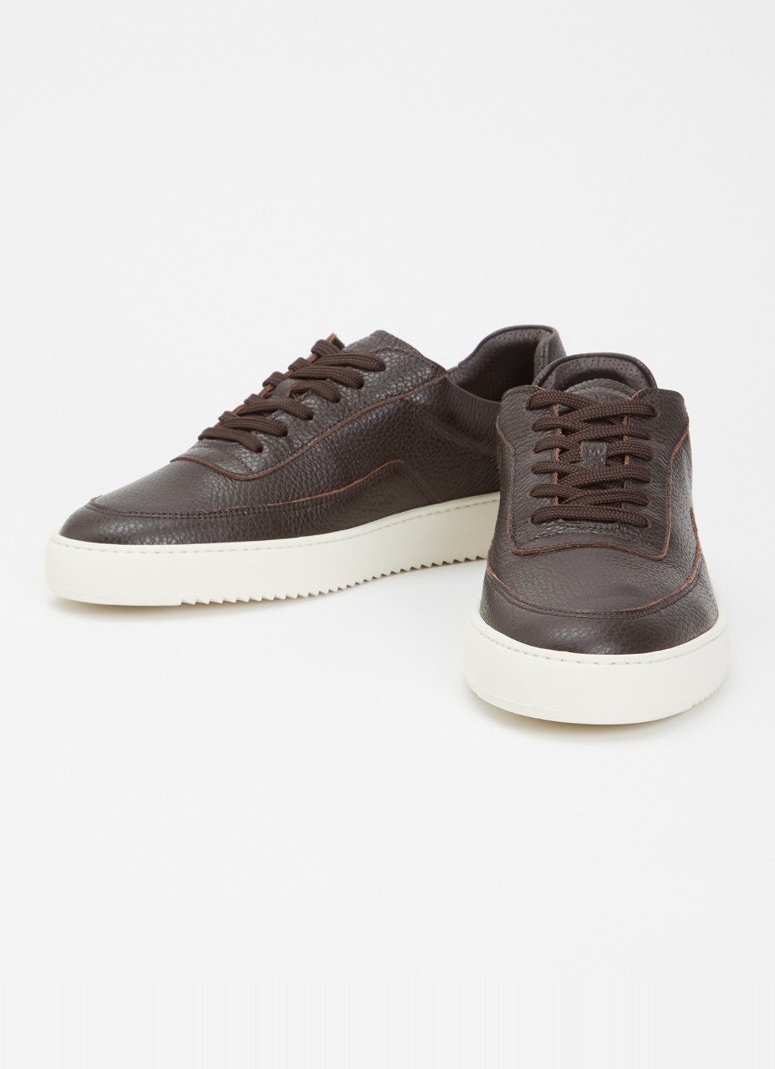 Filling Pieces Mondo Grain sneaker van leer - detail 3 donkerbruin