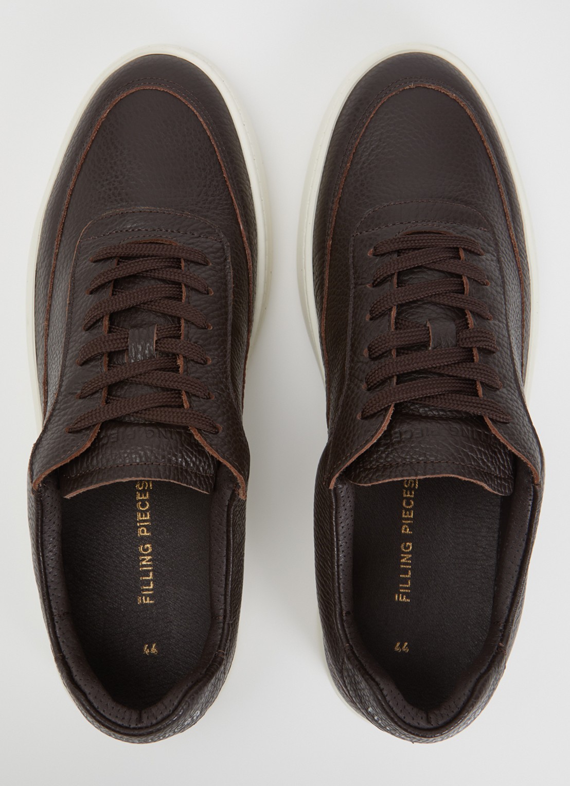 Filling Pieces Mondo Grain sneaker van leer - detail 4 donkerbruin