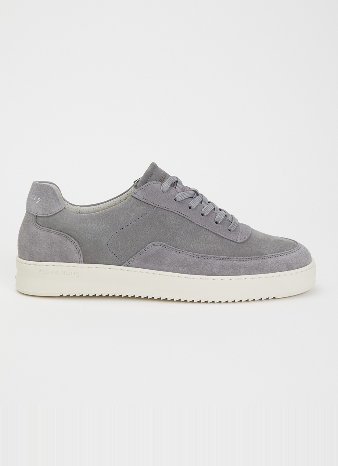 Filling Pieces Mondo Grain sneaker van suède - voorkant 5 grijs