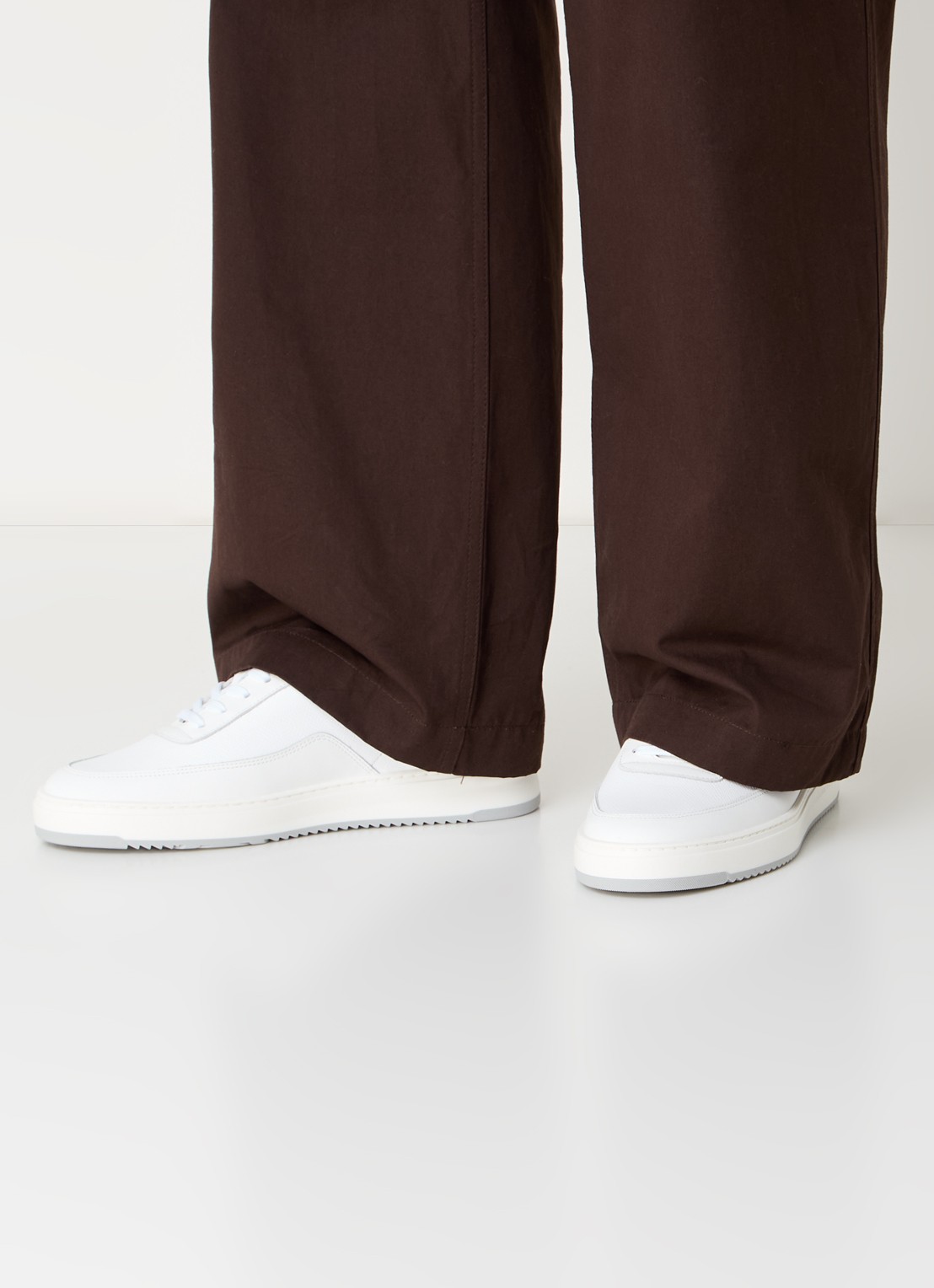 Filling Pieces Mondo Lux sneaker van leer - voorkant 7 wit