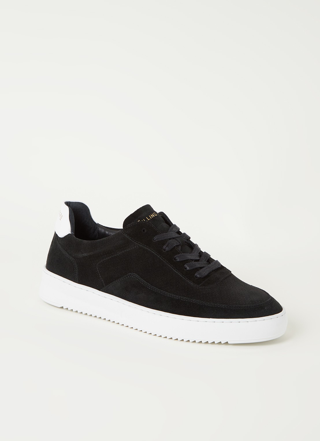 Filling Pieces Mondo Ripple sneaker van suède - voorkant zwart