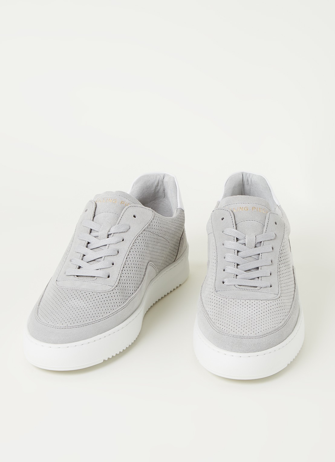 Filling Pieces Mondo Ripple sneaker van suède - detail 2 lichtgrijs