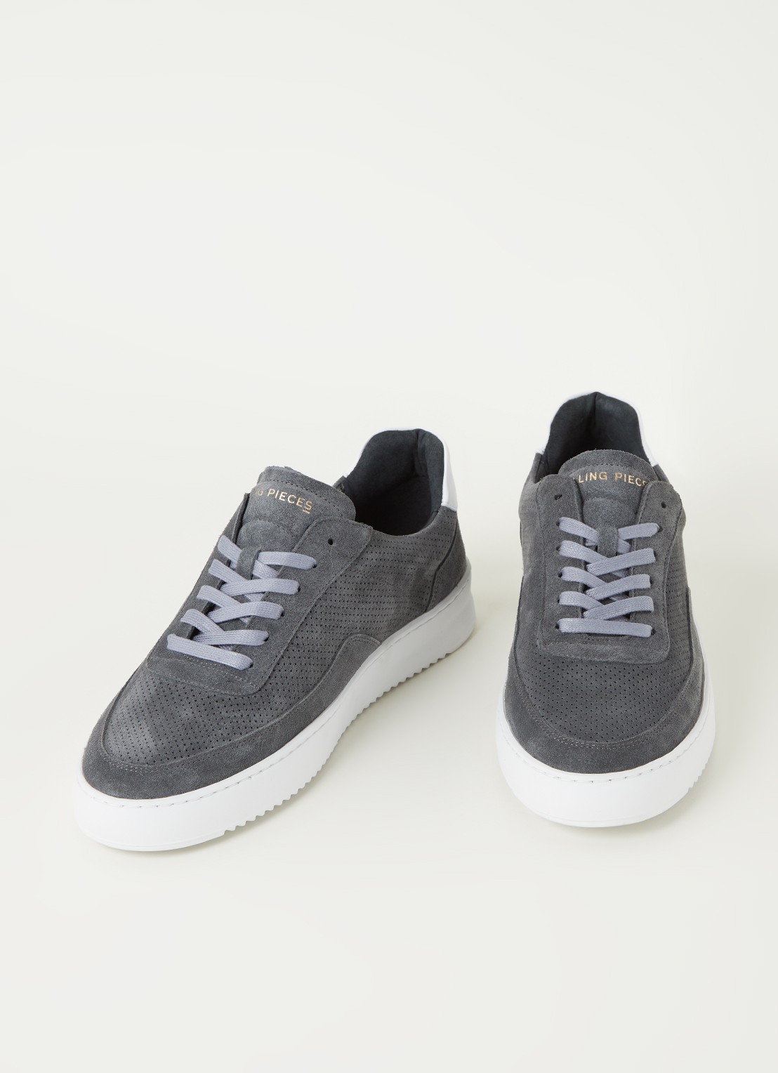 Filling Pieces Mondo Ripple sneaker van suède - detail 2 middengrijs