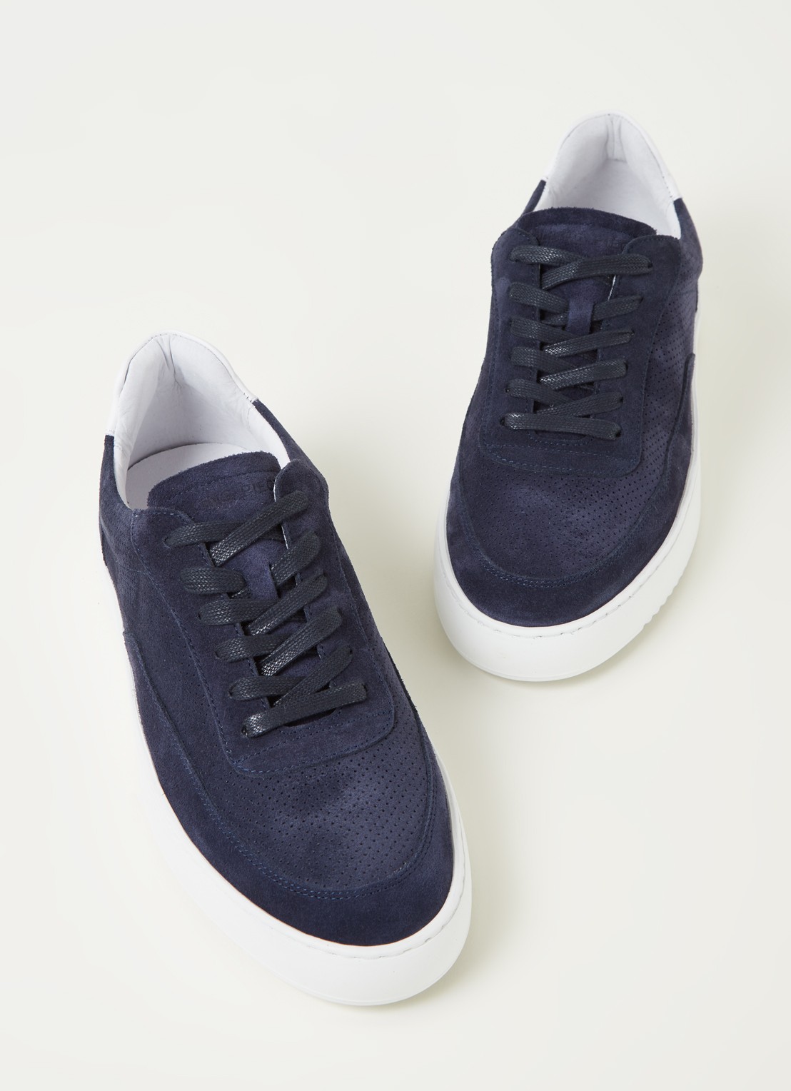 Filling Pieces Mondo Ripple sneaker van suède - detail donkerblauw