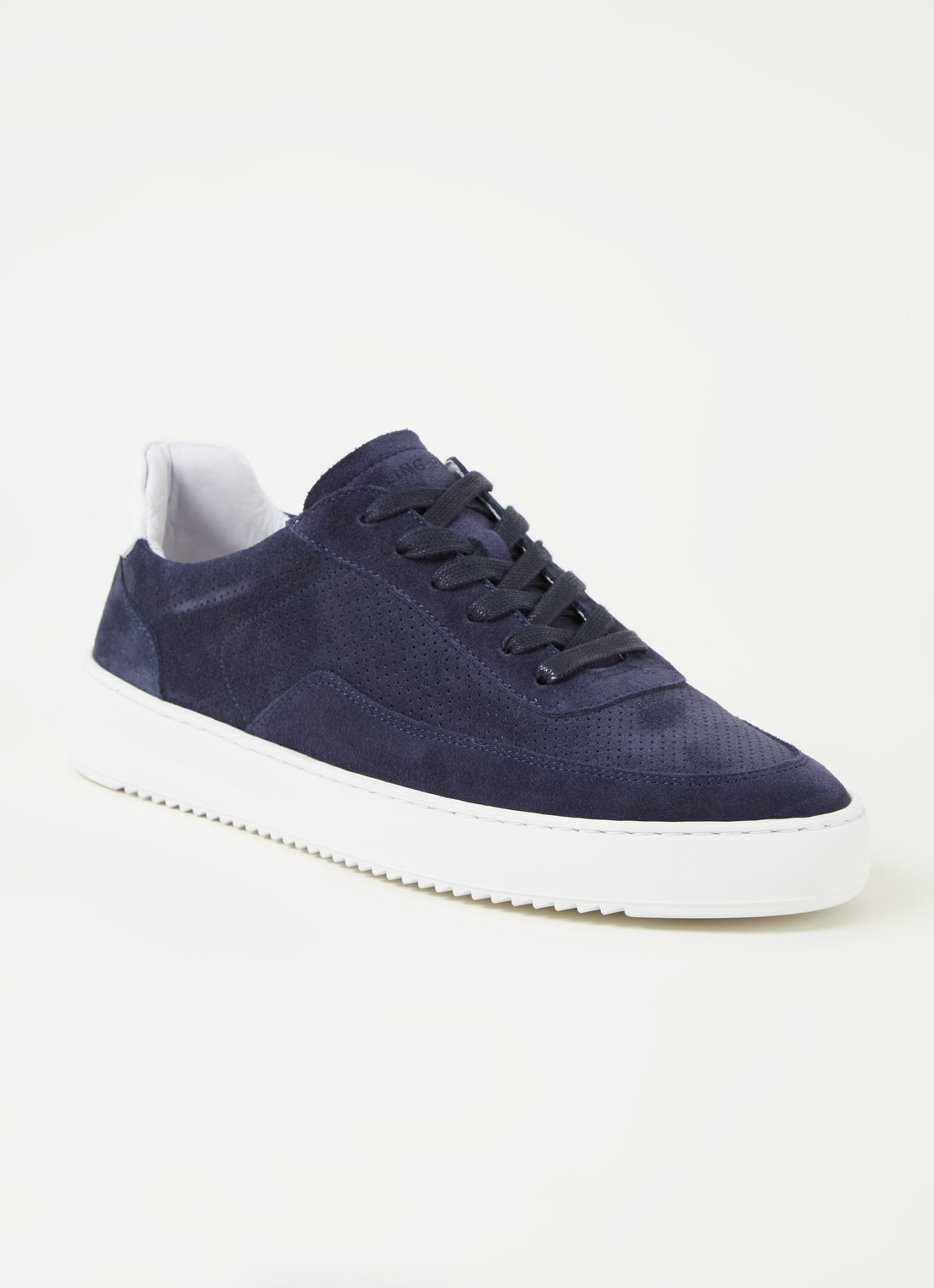 Filling Pieces Mondo Ripple sneaker van suède - voorkant 4 donkerblauw