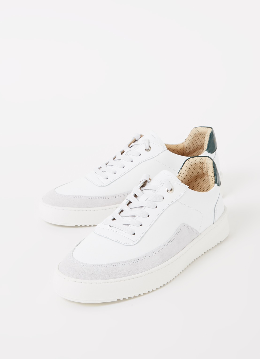Filling Pieces Mondo sneaker van leer met suède details - detail 5 wit