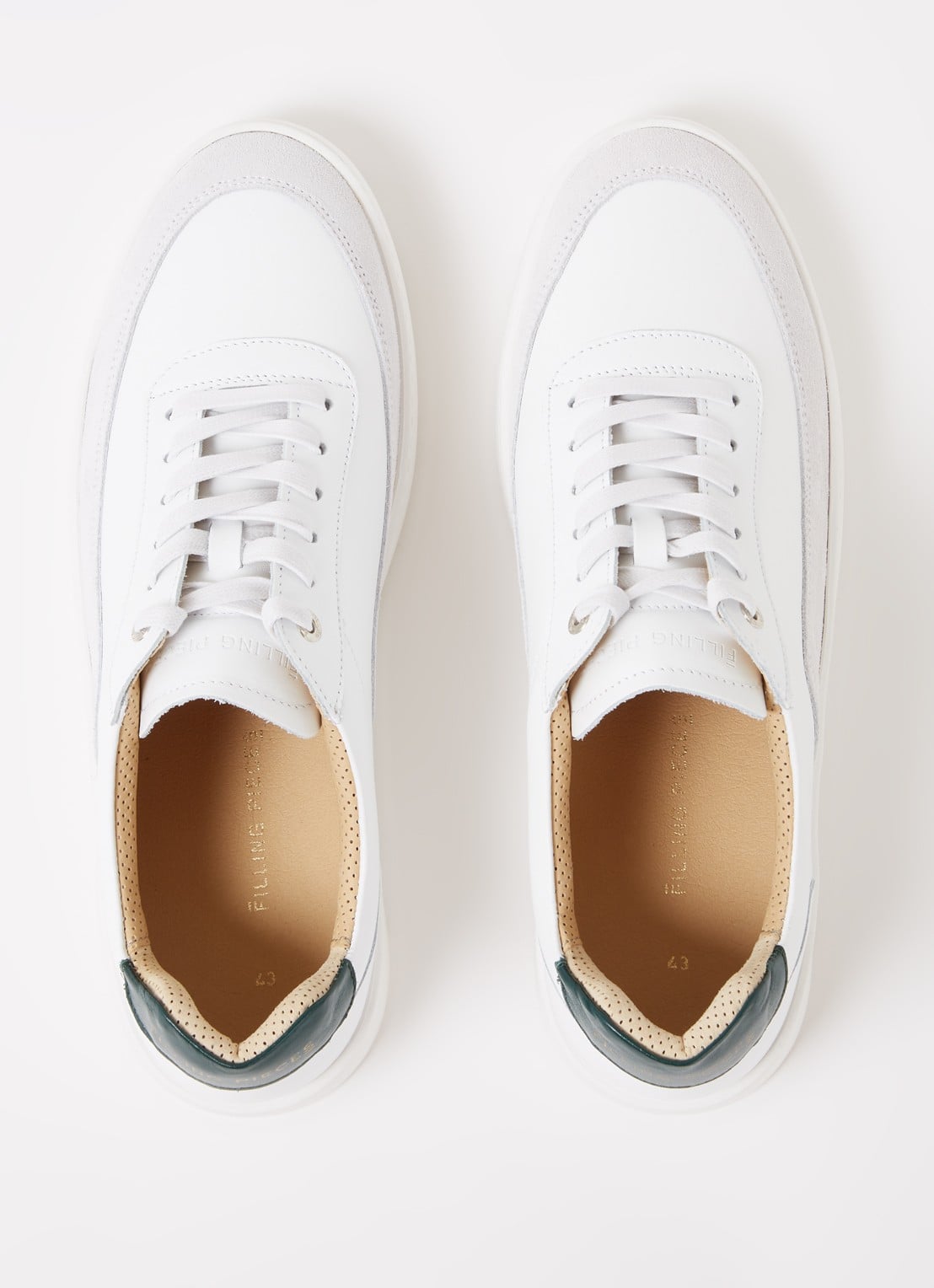 Filling Pieces Mondo sneaker van leer met suède details - detail 7 wit