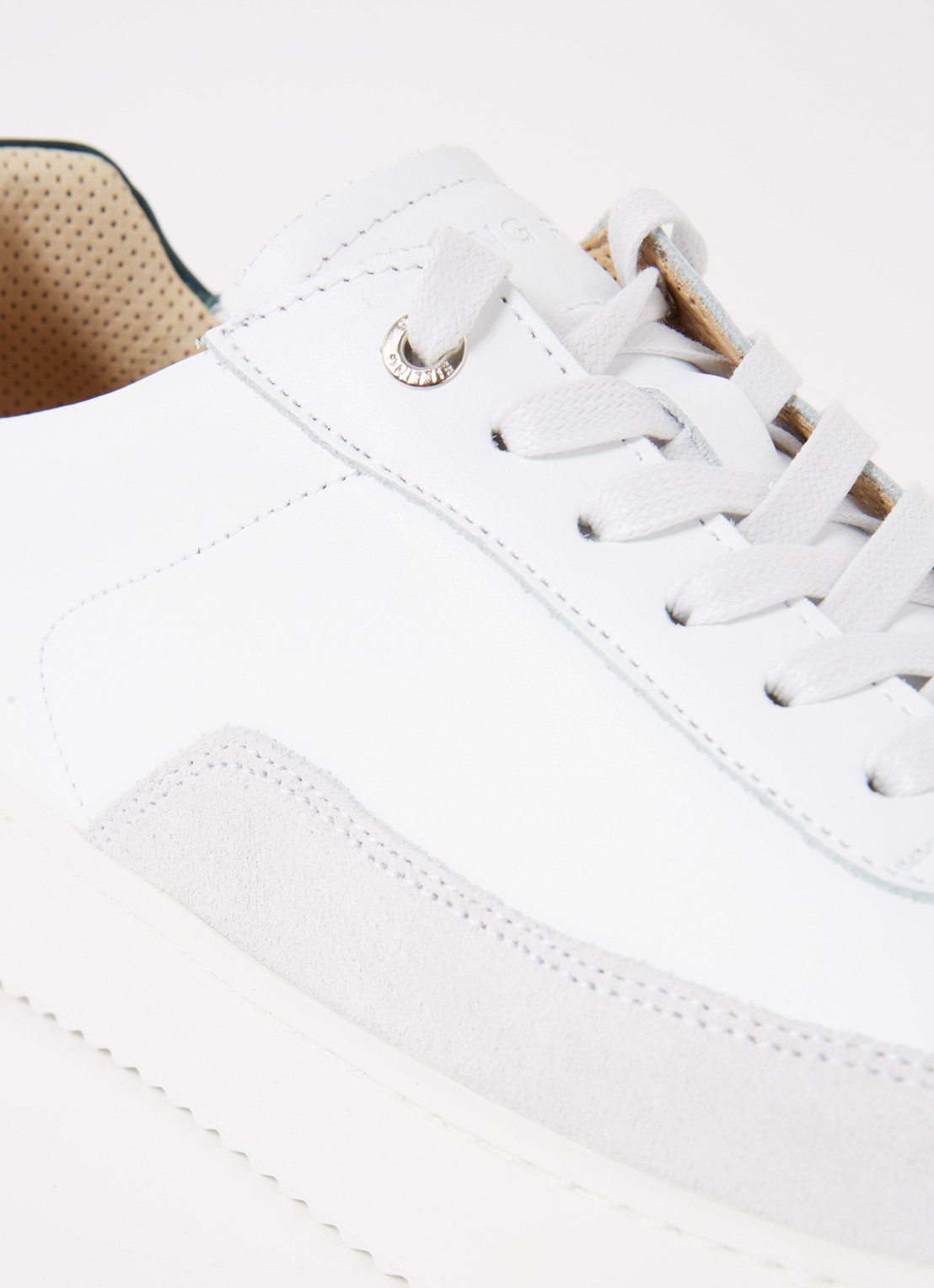 Filling Pieces Mondo sneaker van leer met suède details - detail 8 wit