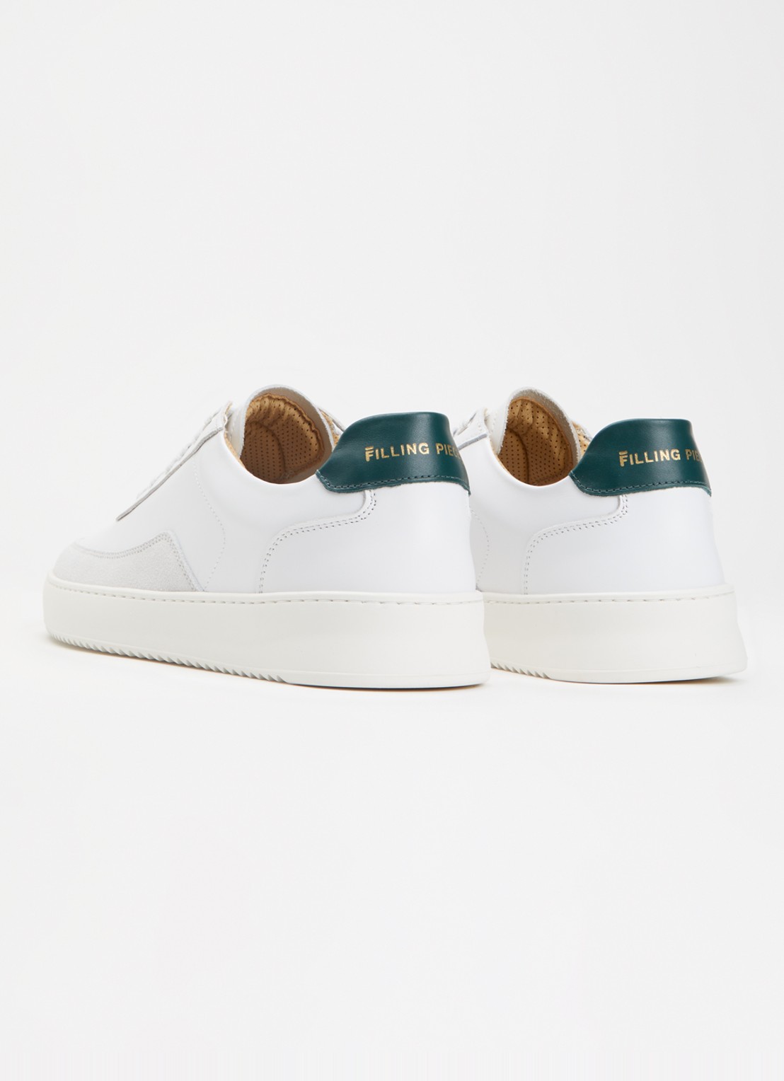 Filling Pieces Mondo sneaker van leer met suède details - achterkant 4 wit