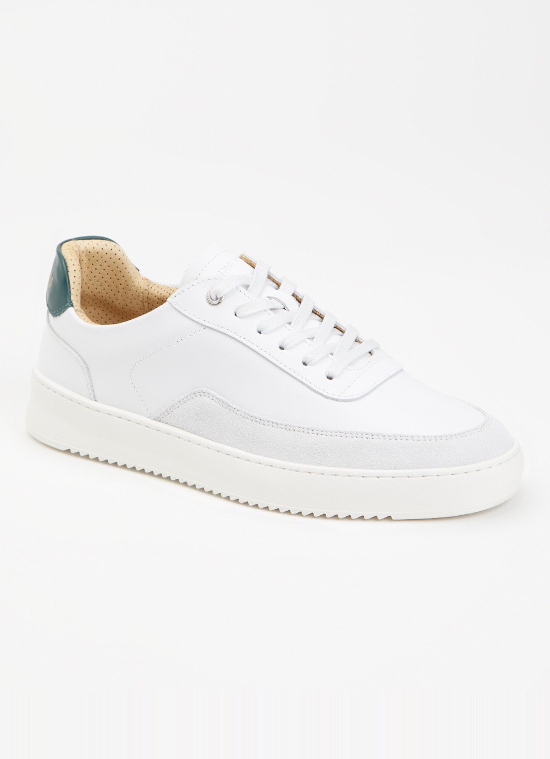 Filling Pieces Mondo sneaker van leer met suède details - voorkant 3 wit