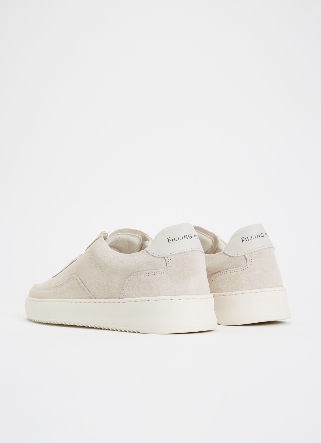 Filling Pieces Mondo sneaker van suède - achterkant 4 beige