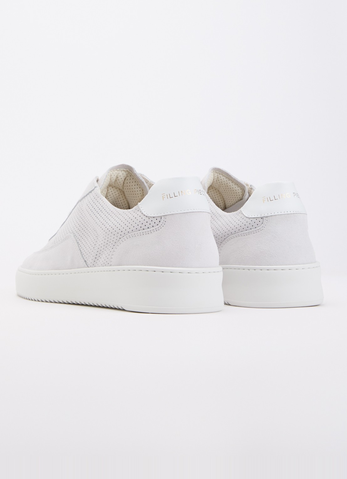 Filling Pieces Mondo sneaker van suède  - achterkant 2 wit