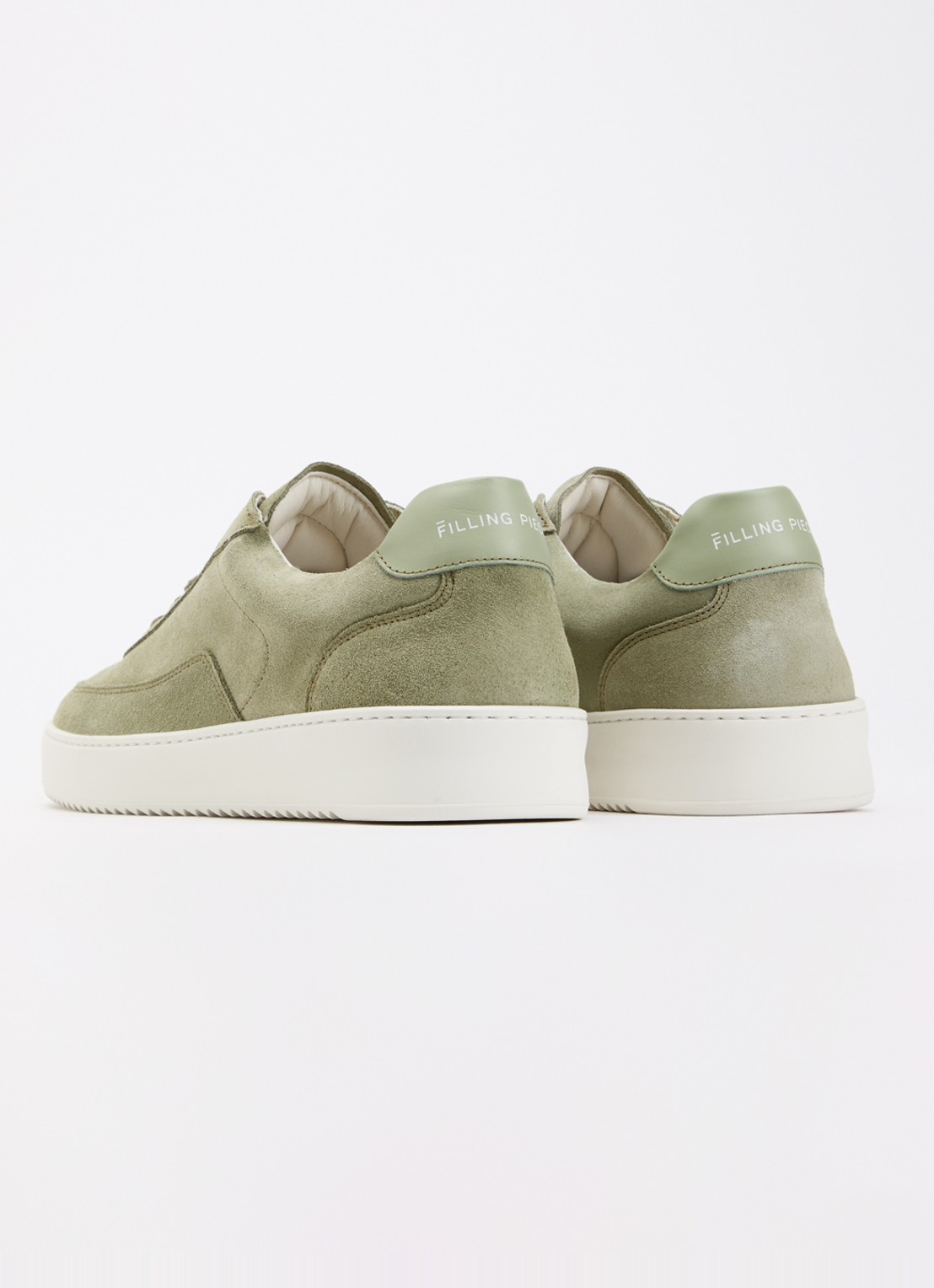 Filling Pieces Mondo sneaker van suède - achterkant 5 lichtgroen