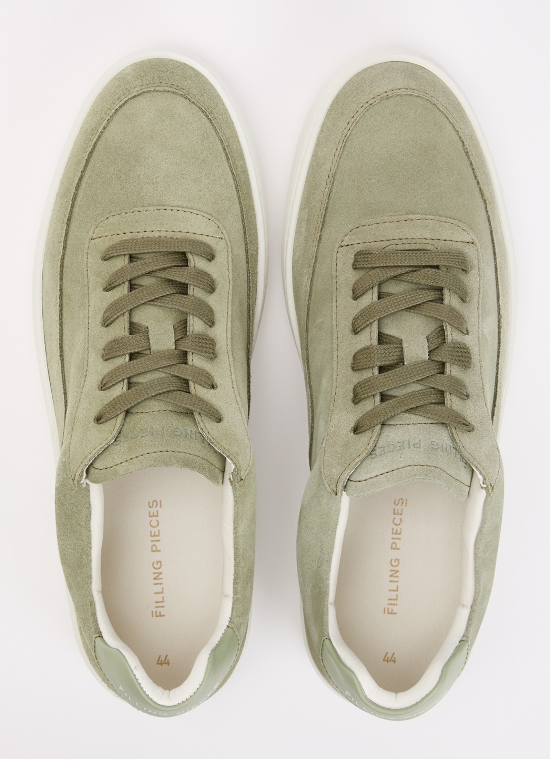 Filling Pieces Mondo sneaker van suède - detail 3 lichtgroen