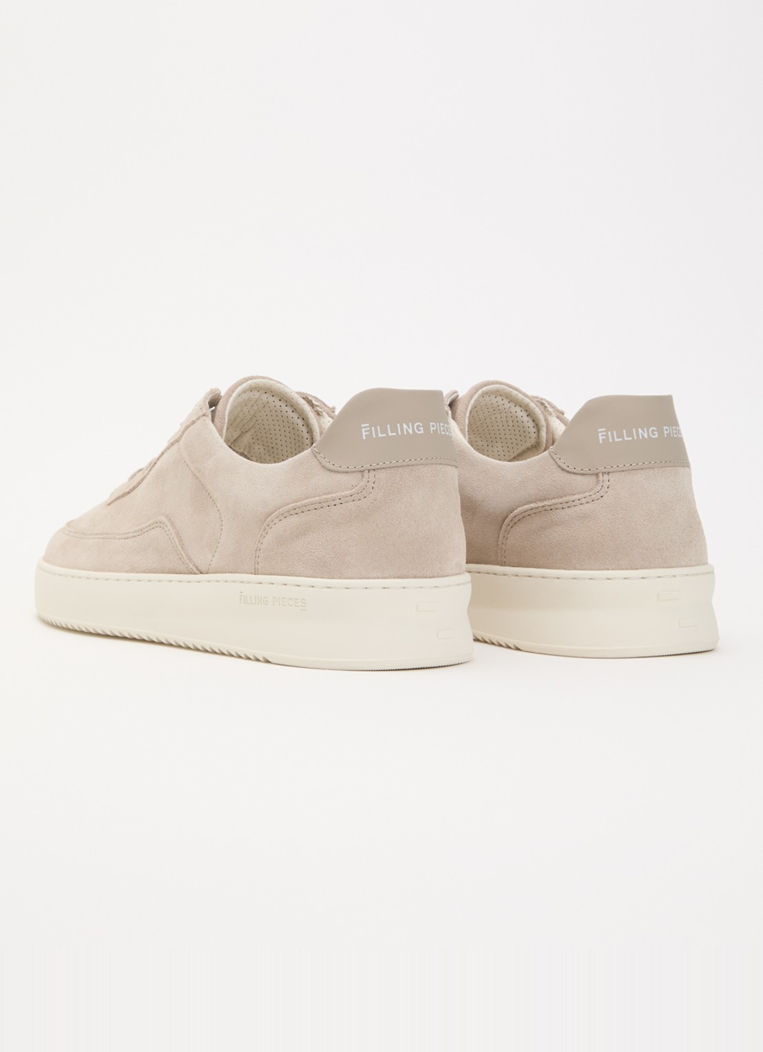 Filling Pieces Mondo sneaker van suède - achterkant 5 beige